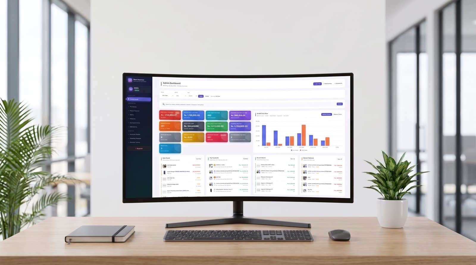 BaazKonnect dashboard displayed on a desktop monitor